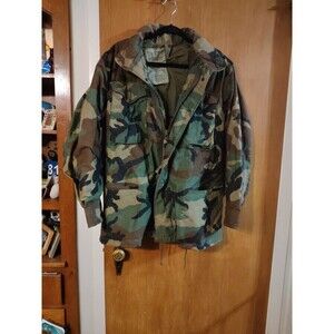 Vintage US Military Cold Weather Woodland Field Jacket Small Regular